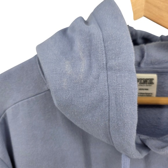 PINK Victoria's Secret Hoodie Pullover Sweatshirt Silver Logo Women's M/L - Picture 5 of 5